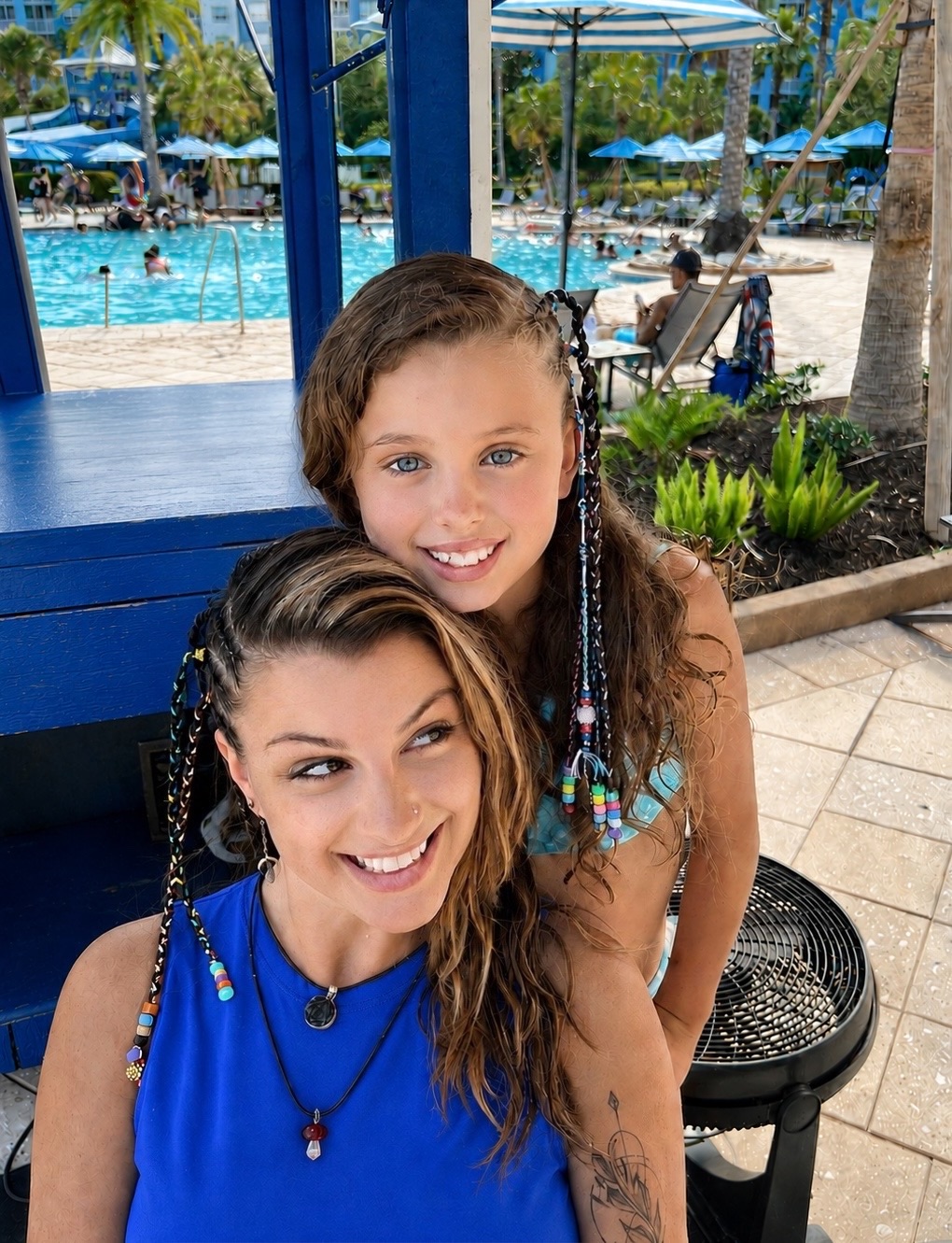 Hair Braiding. Brena's Arts & Activities family recreation experience at a resort